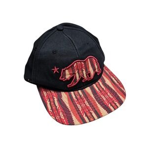 Carbon Elements Baseball Cap Snapback Hat‎ Black Aztec Tribal Bear Embroidered